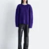 Pantalon en cuir évasé