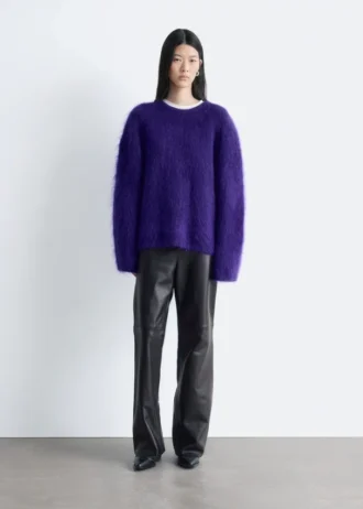 Pantalon en cuir évasé