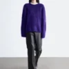 Pantalon en cuir évasé