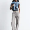 Pantalon en laine à jambes larges