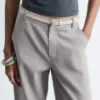 Pantalon en laine à jambes larges