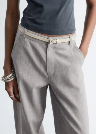 Pantalon en laine à jambes larges