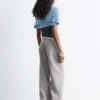 Pantalon en laine à jambes larges