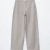 Pantalon en laine à jambes larges