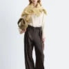 Pantalon en laine à plis marqués