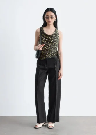 Pantalon en lin ajusté