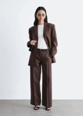 Pantalon en lin ajusté