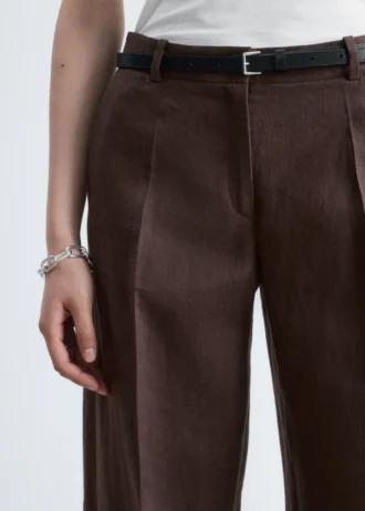 Pantalon en lin ajusté