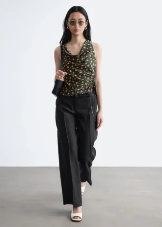 Pantalon en lin ajusté