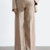 Pantalon en lin ajusté