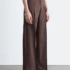 Pantalon en lin ajusté