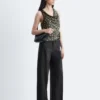 Pantalon en lin ajusté