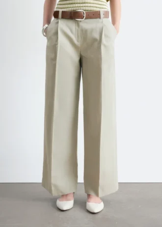 Pantalon en mélange coton-lin