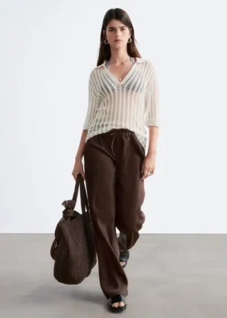 Pantalon en sergé à cordon