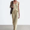 Pantalon en sergé à cordon