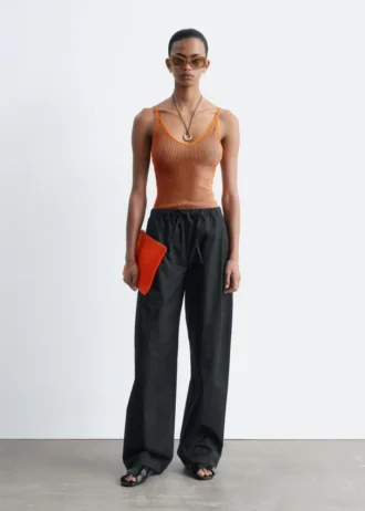 Pantalon en sergé de coton avec cordon de serrage