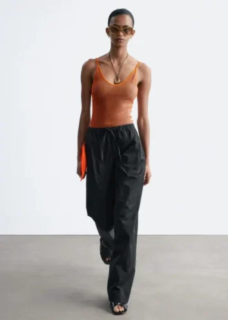 Pantalon en sergé de coton avec cordon de serrage