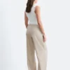 Pantalon en sergé de coton avec cordon de serrage