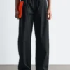 Pantalon en sergé de coton avec cordon de serrage