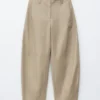 Pantalon en sergé de coton à jambes larges
