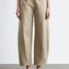 Pantalon en sergé de coton à jambes larges
