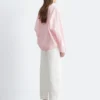 Pantalon en sergé de coton à jambes larges