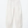 Pantalon en sergé de coton à jambes larges