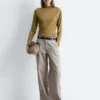 Pantalon en sergé à jambes larges