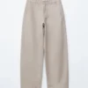 Pantalon en sergé à jambes larges