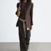 Pantalon à jambes larges et cordon de serrage