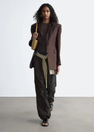 Pantalon à jambes larges et cordon de serrage