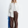 Pantalon à jambes larges et cordon de serrage