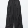 Pantalon à jambes larges et cordon de serrage