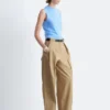 Pantalon à jambes larges et plis