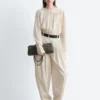 Pantalon à jambes évasées et plis