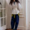 Chemise en coton ajustée à la taille