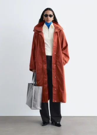 Parka technique à capuche en nylon