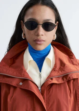 Parka technique à capuche en nylon