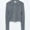 Polo en laine mérinos à côtes