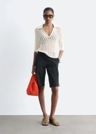 Polo en maille ajourée