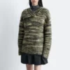 Pull à col en V en mélange de mohair