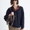 Pull en laine mérinos à col en V