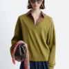 Pull en laine mérinos à col en V