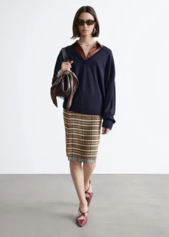 Pull en laine mérinos à col en V