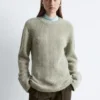 Pull en laine mérinos à mailles contrastées