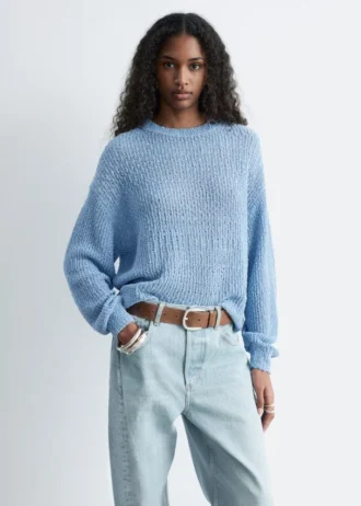 Pull en maille de soie et coton