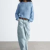 Pull en maille de soie et coton