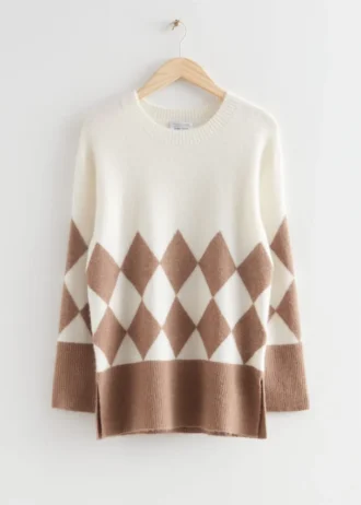 Pull en maille à motif argyle
