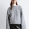 Pull en maille torsadée mélange mohair