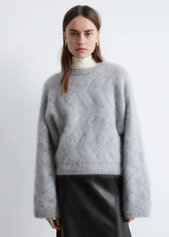 Pull en maille torsadée mélange mohair